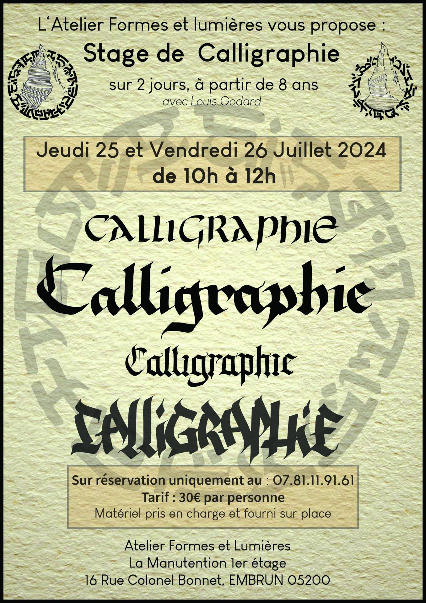 Affiche calligraphie forme et lumieres072024